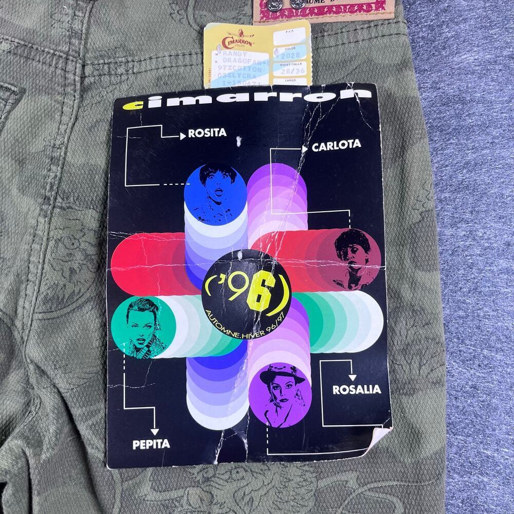 VTG Cimarron NOS Denim Stretch Jeans Randy Dragopa Dragon AOP Deadstock 28 Spain - Picture 6 of 10